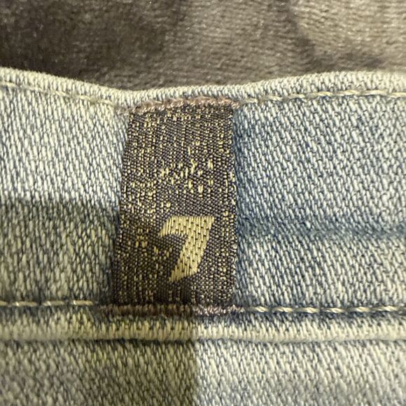 7 For All Mankind Jeans Women 31 Denim Josefina Button Fly Stretch Distressed - Picture 14 of 15